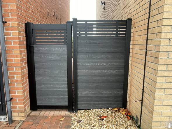 Composite fencing with bespoke gates project 1 completed in Glasgow