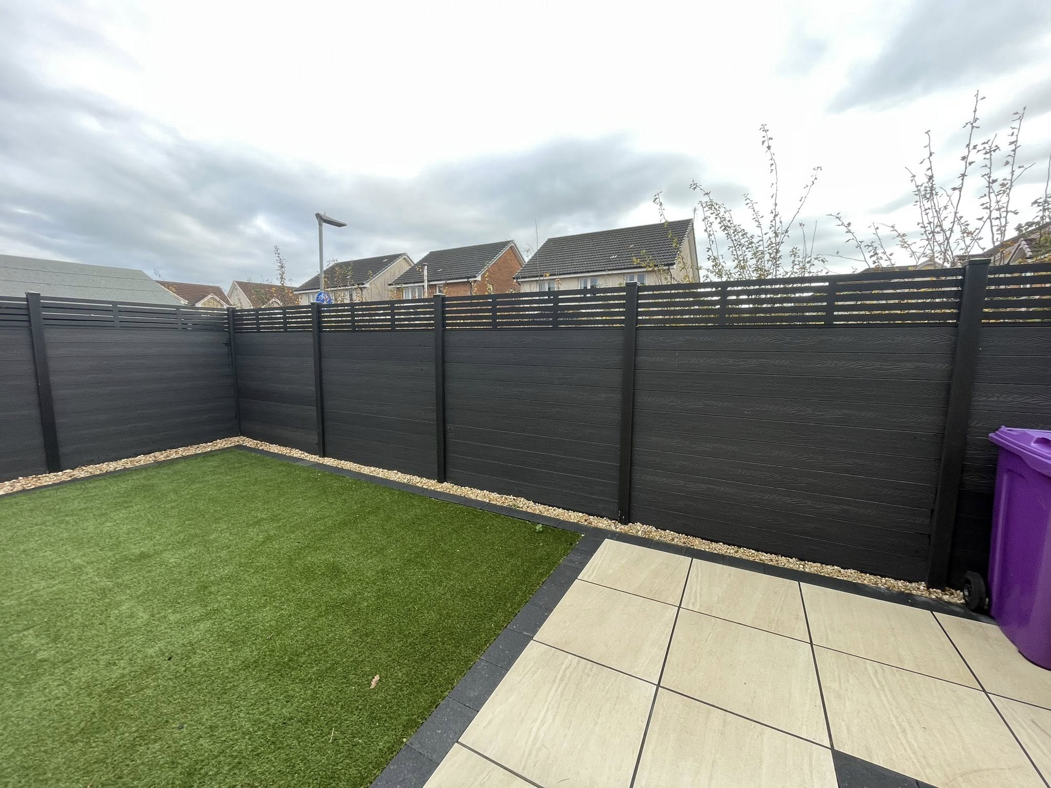 Composite fencing with bespoke gates project 2 completed in Glasgow