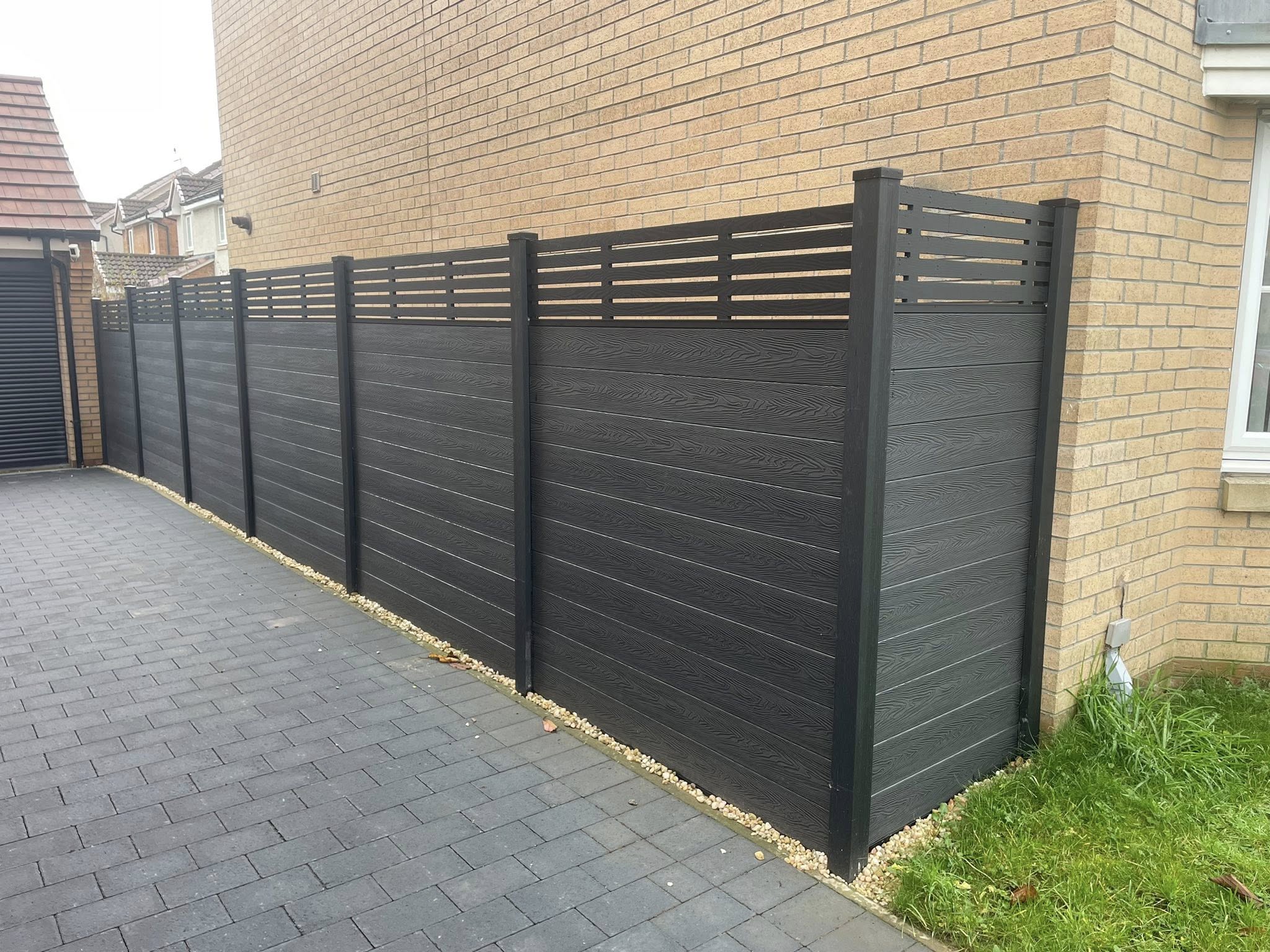 Composite fencing with bespoke gates project 3 completed in Glasgow