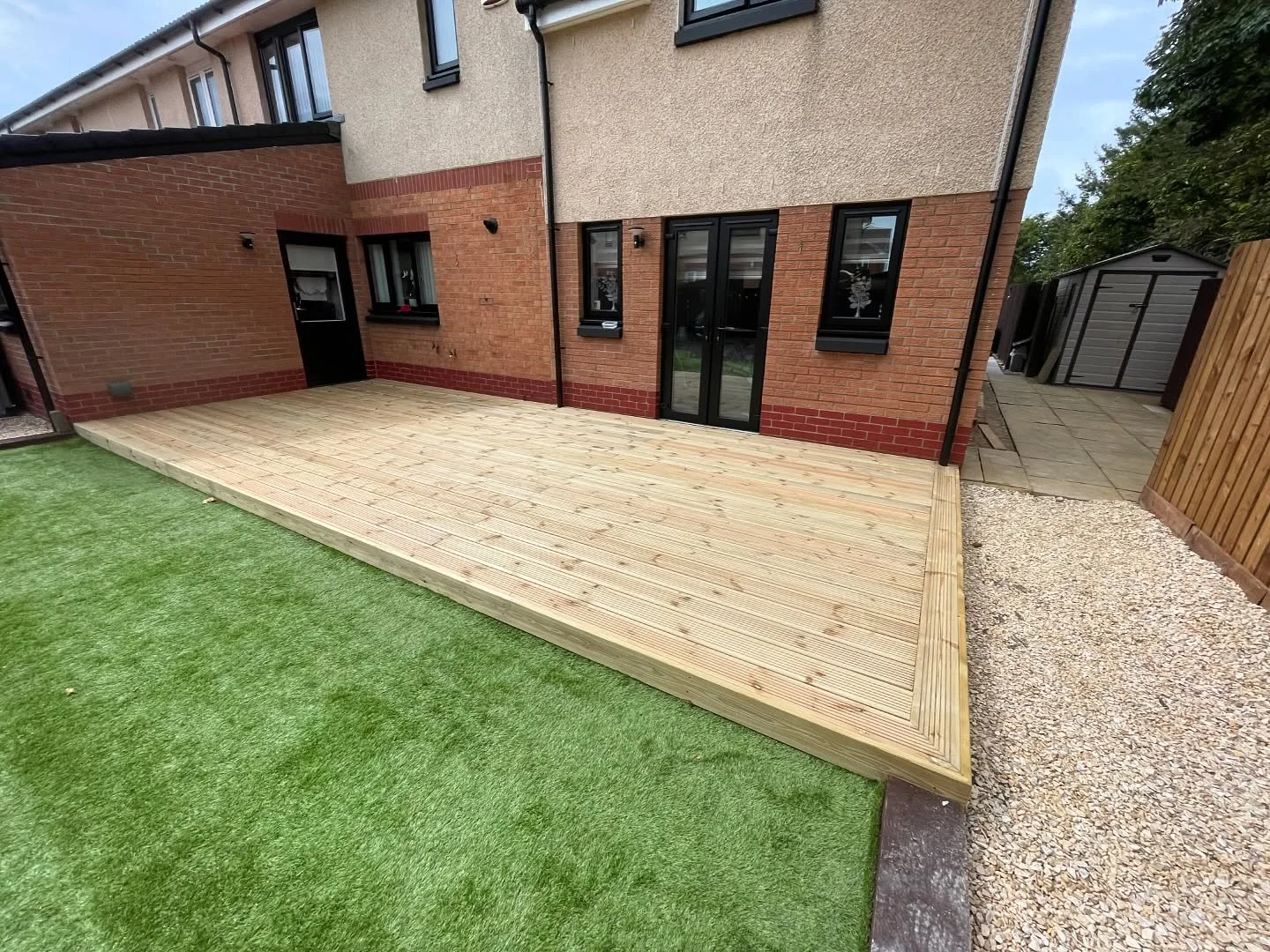 Timber decking installation in West Central Scotland